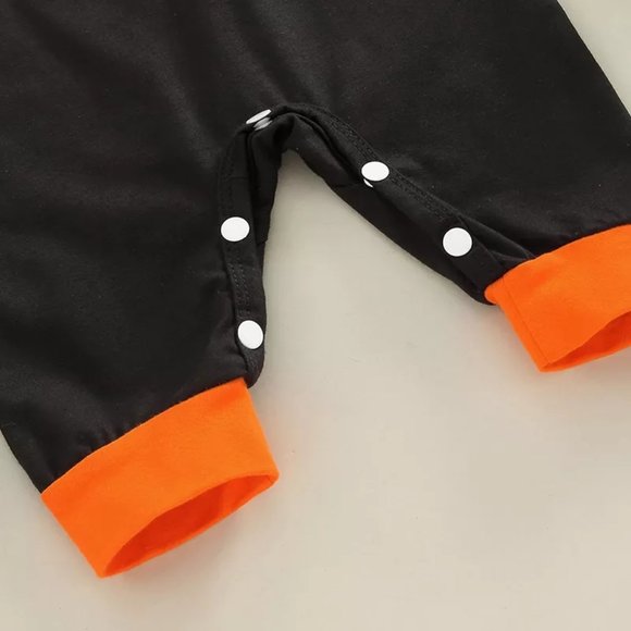 Halloween Pumpkin Baby Boys Romper Jumpsuit - Picture 4 of 6
